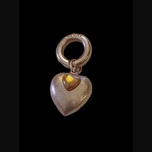 Story By Kranz & Zeigler Textured Heart Two Tone Heart Charm